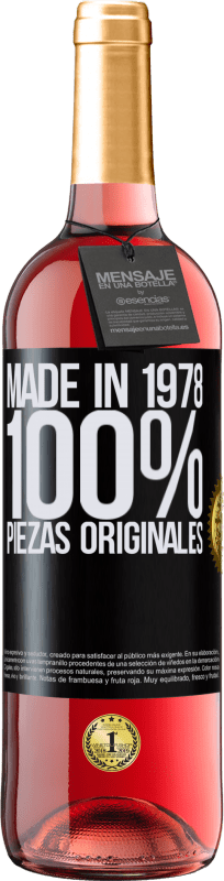 29,95 € Envío gratis | Vino Rosado Edición ROSÉ Made in 1978. 100% piezas originales Etiqueta Negra. Etiqueta personalizable Vino joven Cosecha 2023 Tempranillo