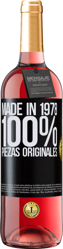 29,95 € Envío gratis | Vino Rosado Edición ROSÉ Made in 1978. 100% piezas originales Etiqueta Negra. Etiqueta personalizable Vino joven Cosecha 2024 Tempranillo