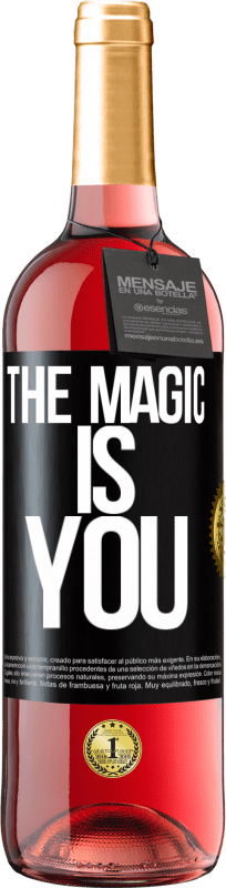 29,95 € 免费送货 | 桃红葡萄酒 ROSÉ版 魔术是你 黑标. 可自定义的标签 青年酒 收成 2023 Tempranillo
