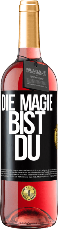 29,95 € Kostenloser Versand | Roséwein ROSÉ Ausgabe Die Magie bist du Schwarzes Etikett. Anpassbares Etikett Junger Wein Ernte 2025 Tempranillo