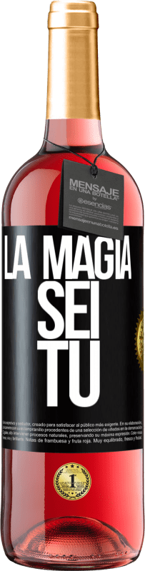 29,95 € Spedizione Gratuita | Vino rosato Edizione ROSÉ La magia sei tu Etichetta Nera. Etichetta personalizzabile Vino giovane Raccogliere 2025 Tempranillo