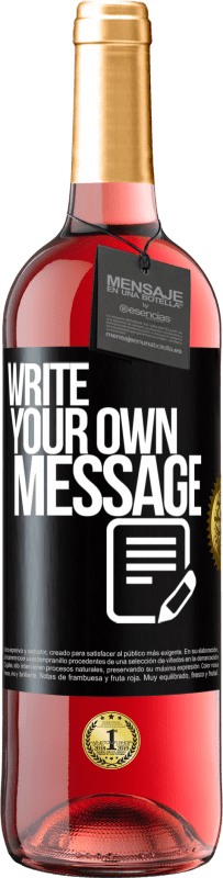 24,95 € Free Shipping | Rosé Wine ROSÉ Edition Write your own message Black Label. Customizable label Young wine Harvest 2021 Tempranillo
