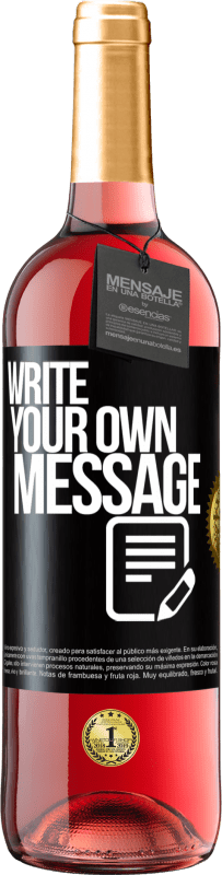 29,95 € Free Shipping | Rosé Wine ROSÉ Edition Write your own message Black Label. Customizable label Young wine Harvest 2022 Tempranillo