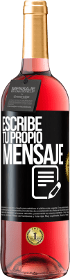 29,95 € Envío gratis | Vino Rosado Edición ROSÉ Escribe tu propio mensaje Etiqueta Negra. Etiqueta personalizable Vino joven Cosecha 2025 Tempranillo