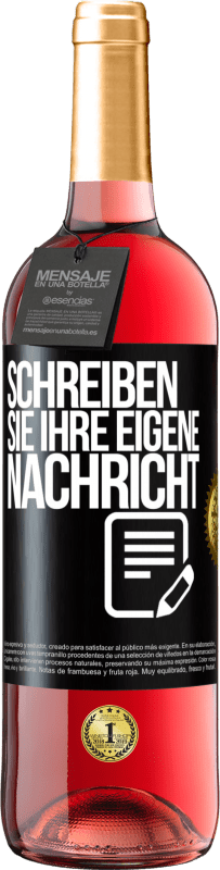 29,95 € Kostenloser Versand | Roséwein ROSÉ Ausgabe Schreib deine eigene Nachricht Schwarzes Etikett. Anpassbares Etikett Junger Wein Ernte 2024 Tempranillo