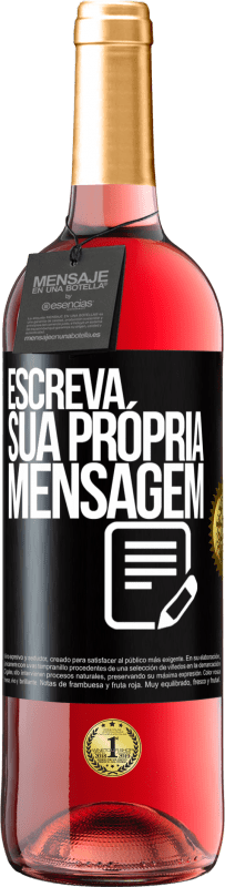 29,95 € Envio grátis | Vinho rosé Edição ROSÉ Escreva sua própria mensagem Etiqueta Preta. Etiqueta personalizável Vinho jovem Colheita 2024 Tempranillo