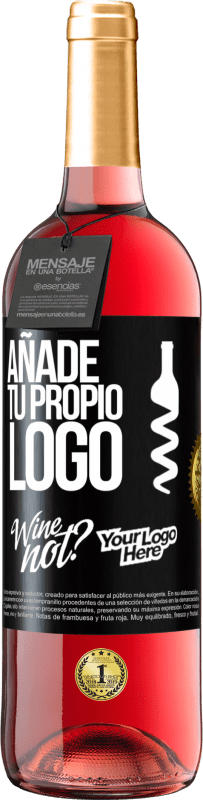 29,95 € Envío gratis | Vino Rosado Edición ROSÉ Añade tu propio logo Etiqueta Negra. Etiqueta personalizable Vino joven Cosecha 2023 Tempranillo