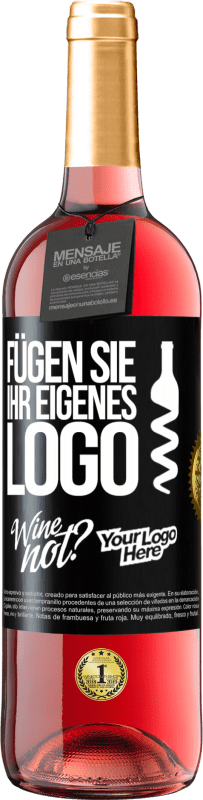 29,95 € Kostenloser Versand | Roséwein ROSÉ Ausgabe Füge dein eigenes Logo hinzu Schwarzes Etikett. Anpassbares Etikett Junger Wein Ernte 2023 Tempranillo