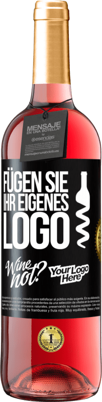 29,95 € Kostenloser Versand | Roséwein ROSÉ Ausgabe Füge dein eigenes Logo hinzu Schwarzes Etikett. Anpassbares Etikett Junger Wein Ernte 2024 Tempranillo