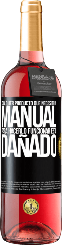 29,95 € Envío gratis | Vino Rosado Edición ROSÉ Cualquier producto que necesite un manual para hacerlo funcionar, está dañado Etiqueta Negra. Etiqueta personalizable Vino joven Cosecha 2024 Tempranillo