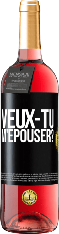 29,95 € Envoi gratuit | Vin rosé Édition ROSÉ Veux-tu m'épouser? Étiquette Noire. Étiquette personnalisable Vin jeune Récolte 2023 Tempranillo