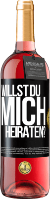 29,95 € Kostenloser Versand | Roséwein ROSÉ Ausgabe Willst du mich heiraten? Schwarzes Etikett. Anpassbares Etikett Junger Wein Ernte 2024 Tempranillo