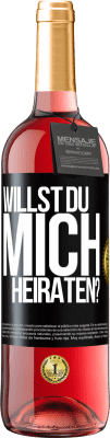 29,95 € Kostenloser Versand | Roséwein ROSÉ Ausgabe Willst du mich heiraten? Schwarzes Etikett. Anpassbares Etikett Junger Wein Ernte 2025 Tempranillo