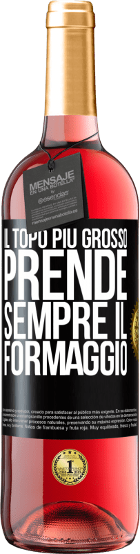 29,95 € Spedizione Gratuita | Vino rosato Edizione ROSÉ Il topo più grosso prende sempre il formaggio Etichetta Nera. Etichetta personalizzabile Vino giovane Raccogliere 2023 Tempranillo