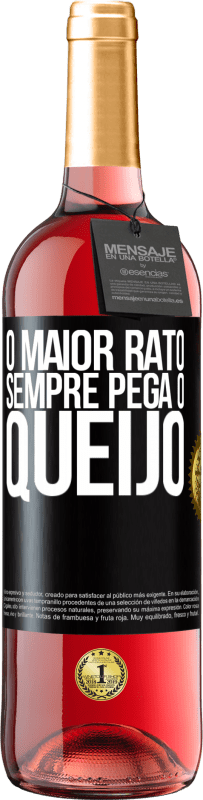 29,95 € Envio grátis | Vinho rosé Edição ROSÉ O maior rato sempre pega o queijo Etiqueta Preta. Etiqueta personalizável Vinho jovem Colheita 2024 Tempranillo