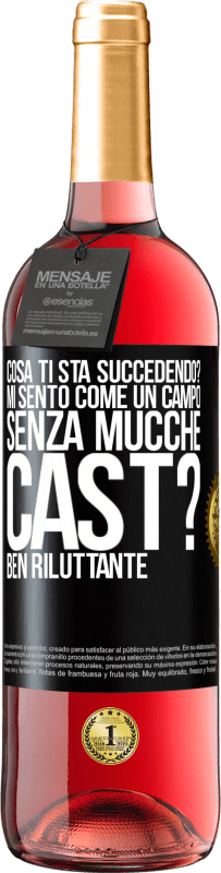 29,95 € Spedizione Gratuita | Vino rosato Edizione ROSÉ Cosa ti sta succedendo? Mi sento come un campo senza mucche. Cast? Ben riluttante Etichetta Nera. Etichetta personalizzabile Vino giovane Raccogliere 2023 Tempranillo