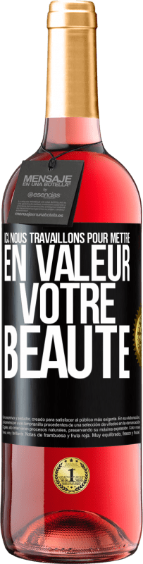 29,95 € Envoi gratuit | Vin rosé Édition ROSÉ Ici, nous travaillons pour mettre en valeur votre beauté Étiquette Noire. Étiquette personnalisable Vin jeune Récolte 2024 Tempranillo