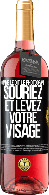 29,95 € Envoi gratuit | Vin rosé Édition ROSÉ Comme le dit le photographe, souriez et levez votre visage Étiquette Noire. Étiquette personnalisable Vin jeune Récolte 2024 Tempranillo