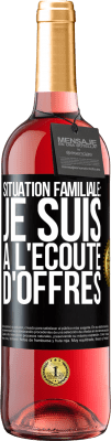 29,95 € Envoi gratuit | Vin rosé Édition ROSÉ Situation familiale: je suis à l'écoute d'offres Étiquette Noire. Étiquette personnalisable Vin jeune Récolte 2023 Tempranillo