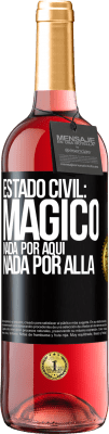 29,95 € Envío gratis | Vino Rosado Edición ROSÉ Estado civil: mágico. Nada por aquí, nada por allá Etiqueta Negra. Etiqueta personalizable Vino joven Cosecha 2023 Tempranillo