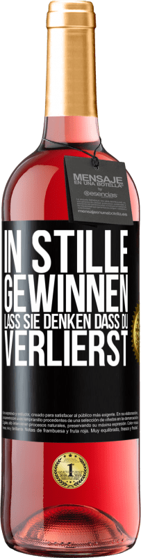 29,95 € Kostenloser Versand | Roséwein ROSÉ Ausgabe In Stille gewinnen. Lass sie denken, dass du verlierst Schwarzes Etikett. Anpassbares Etikett Junger Wein Ernte 2024 Tempranillo