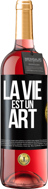 29,95 € Envoi gratuit | Vin rosé Édition ROSÉ La vie est un art Étiquette Noire. Étiquette personnalisable Vin jeune Récolte 2024 Tempranillo