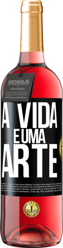 29,95 € Envio grátis | Vinho rosé Edição ROSÉ A vida é uma arte Etiqueta Preta. Etiqueta personalizável Vinho jovem Colheita 2024 Tempranillo