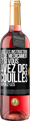 29,95 € Envoi gratuit | Vin rosé Édition ROSÉ Lisez les instructions de ce médicament et si vous avez des couilles, repliez-les Étiquette Noire. Étiquette personnalisable Vin jeune Récolte 2023 Tempranillo