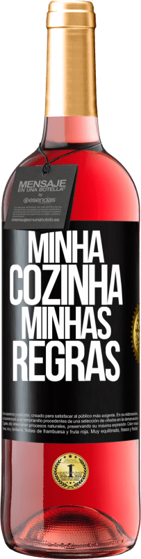 29,95 € Envio grátis | Vinho rosé Edição ROSÉ Minha cozinha, minhas regras Etiqueta Preta. Etiqueta personalizável Vinho jovem Colheita 2023 Tempranillo