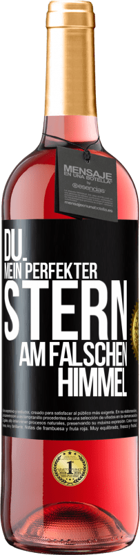 29,95 € Kostenloser Versand | Roséwein ROSÉ Ausgabe Du. Mein perfekter Stern am falschen Himmel Schwarzes Etikett. Anpassbares Etikett Junger Wein Ernte 2023 Tempranillo