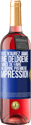 29,95 € Envoi gratuit | Vin rosé Édition ROSÉ Vous n'aurez jamais une deuxième chance de faire une bonne première impression Étiquette Bleue. Étiquette personnalisable Vin jeune Récolte 2024 Tempranillo