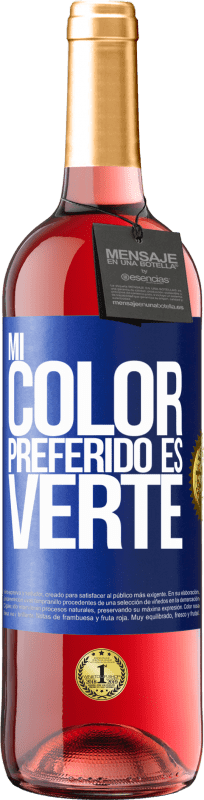 29,95 € Kostenloser Versand | Roséwein ROSÉ Ausgabe Mi color preferido es: verte Blaue Markierung. Anpassbares Etikett Junger Wein Ernte 2023 Tempranillo