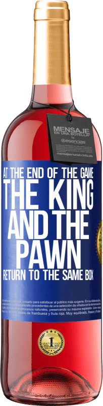 29,95 € 免费送货 | 桃红葡萄酒 ROSÉ版 游戏结束时，国王和典当返回同一盒子 蓝色标签. 可自定义的标签 青年酒 收成 2023 Tempranillo