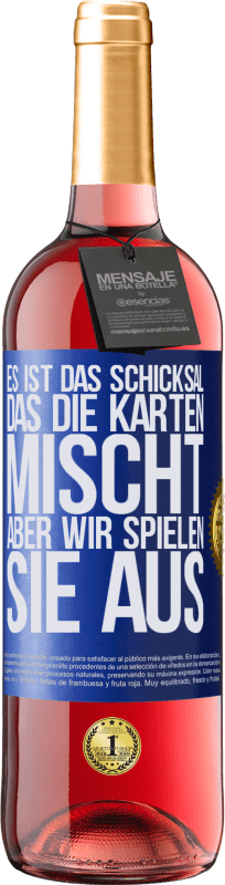 29,95 € Kostenloser Versand | Roséwein ROSÉ Ausgabe Das Schicksal mischt die Karten, und wir spielen. Blaue Markierung. Anpassbares Etikett Junger Wein Ernte 2024 Tempranillo