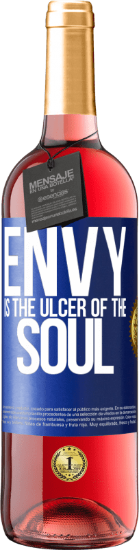 29,95 € Free Shipping | Rosé Wine ROSÉ Edition Envy is the ulcer of the soul Blue Label. Customizable label Young wine Harvest 2023 Tempranillo