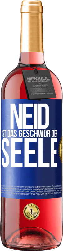 29,95 € Kostenloser Versand | Roséwein ROSÉ Ausgabe Neid ist das Geschwür der Seele Blaue Markierung. Anpassbares Etikett Junger Wein Ernte 2023 Tempranillo