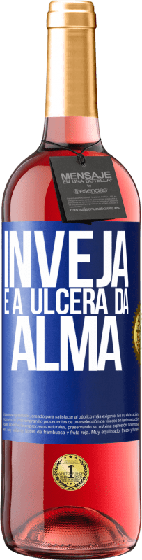 29,95 € Envio grátis | Vinho rosé Edição ROSÉ Inveja é a úlcera da alma Etiqueta Azul. Etiqueta personalizável Vinho jovem Colheita 2023 Tempranillo