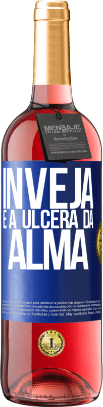 29,95 € Envio grátis | Vinho rosé Edição ROSÉ Inveja é a úlcera da alma Etiqueta Azul. Etiqueta personalizável Vinho jovem Colheita 2024 Tempranillo