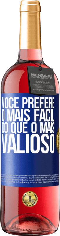 29,95 € Envio grátis | Vinho rosé Edição ROSÉ Você prefere o mais fácil do que o mais valioso Etiqueta Azul. Etiqueta personalizável Vinho jovem Colheita 2024 Tempranillo