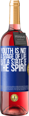 29,95 € Free Shipping | Rosé Wine ROSÉ Edition Youth is not a stage of life, but a state of the spirit Blue Label. Customizable label Young wine Harvest 2023 Tempranillo