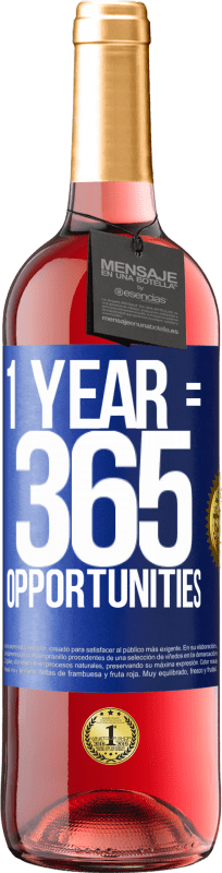 29,95 € Free Shipping | Rosé Wine ROSÉ Edition 1 year 365 opportunities Blue Label. Customizable label Young wine Harvest 2024 Tempranillo