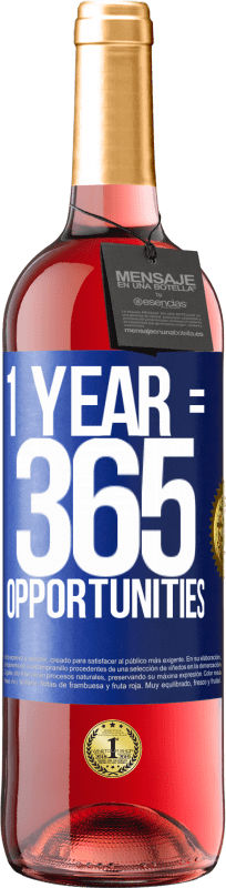29,95 € Envio grátis | Vinho rosé Edição ROSÉ 1 year 365 opportunities Etiqueta Azul. Etiqueta personalizável Vinho jovem Colheita 2023 Tempranillo