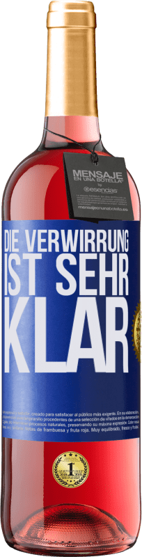 29,95 € Kostenloser Versand | Roséwein ROSÉ Ausgabe Die Verwirrung ist sehr klar Blaue Markierung. Anpassbares Etikett Junger Wein Ernte 2023 Tempranillo