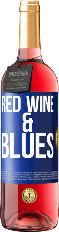 29,95 € 送料無料 | ロゼワイン ROSÉエディション Red wine & Blues 青いタグ. カスタマイズ可能なラベル 若いワイン 収穫 2023 Tempranillo