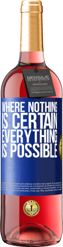 29,95 € Free Shipping | Rosé Wine ROSÉ Edition Where nothing is certain, everything is possible Blue Label. Customizable label Young wine Harvest 2025 Tempranillo