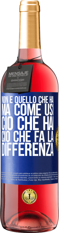 29,95 € Spedizione Gratuita | Vino rosato Edizione ROSÉ Non è quello che hai, ma come usi ciò che hai, ciò che fa la differenza Etichetta Blu. Etichetta personalizzabile Vino giovane Raccogliere 2024 Tempranillo