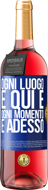 29,95 € Spedizione Gratuita | Vino rosato Edizione ROSÉ Ogni luogo è qui e ogni momento è adesso Etichetta Blu. Etichetta personalizzabile Vino giovane Raccogliere 2024 Tempranillo