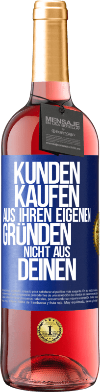 29,95 € Kostenloser Versand | Roséwein ROSÉ Ausgabe Kunden kaufen aus ihren eigenen Gründen, nicht aus Deinen Blaue Markierung. Anpassbares Etikett Junger Wein Ernte 2024 Tempranillo