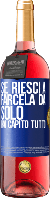 29,95 € Spedizione Gratuita | Vino rosato Edizione ROSÉ Se riesci a farcela da solo, hai capito tutto Etichetta Blu. Etichetta personalizzabile Vino giovane Raccogliere 2023 Tempranillo