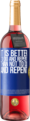 29,95 € 送料無料 | ロゼワイン ROSÉエディション 悔い改めないでやるよりも悔い改めるほうがよい 青いタグ. カスタマイズ可能なラベル 若いワイン 収穫 2025 Tempranillo